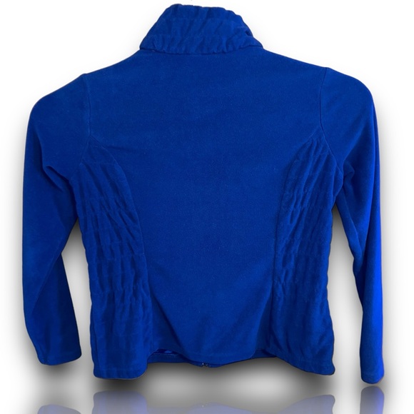 Ariat Large Blue Woman Fleece Full Zip Horseshoe Rodeo Western Cowgirl Sweater - Picture 2 of 6